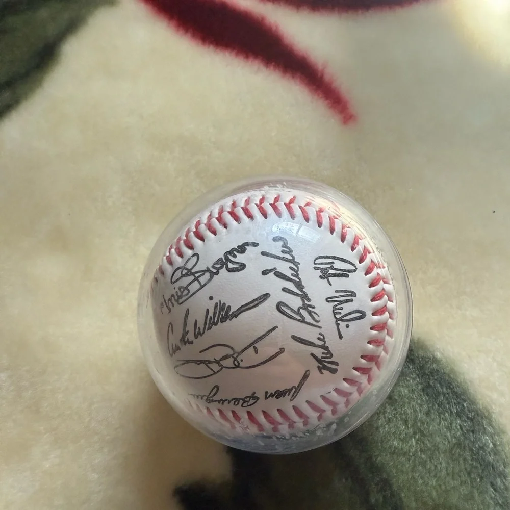 MLB Autographed Baseball with Black and Red Stitching